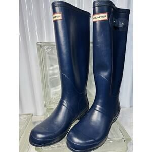 Hunters Original Tall Rain Boots Navy Blue Mens 7 Women’s Size 6